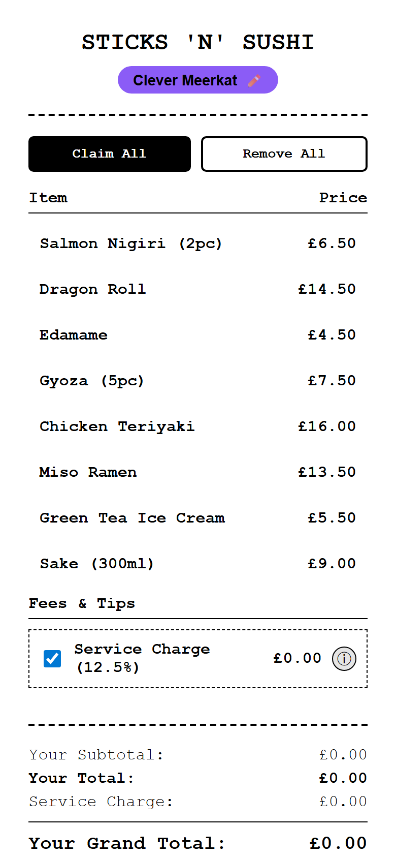 Guest claiming their items